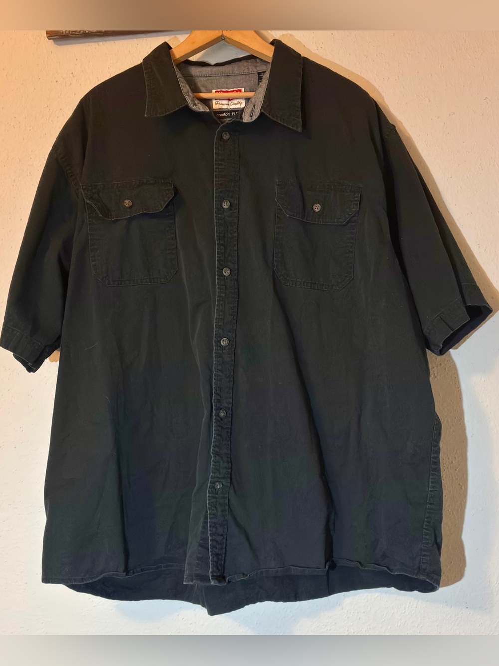 Wrangler Comfort Flex Men’s Black Short Sleeve Shirt 2XL